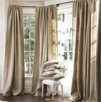 BURLAP CURTAINS WITH CURTAIN STRAPS 41IN X 84IN