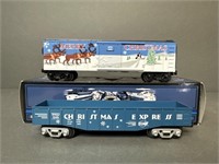 MTH O-scale Christmas - Box Car and Flat Bed - 20-