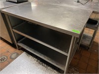 4' x 30" Custom S/S Welded Table w/ Dbl