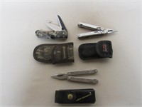 2 Leatherman, One Browing Knife