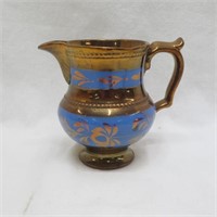 Copper Lusterware Luster hand painted Pitcher