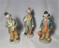 Vintage 3pc. Set  of UCGC Porcelian Clowns