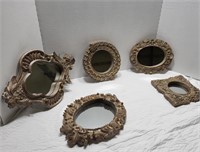 5pc French Scroll Mirrors & Floor Lamp