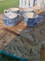 Vintage Blue and white teacups