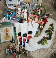 Huge Lot of Xmas Decor 
Including Hooked Rug