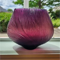 Venated Purple Glass Vase