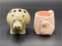 Hippopotamus-Themed Porcelain Collectibles