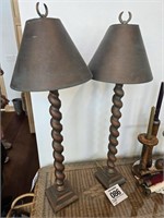 Lamps (2) 31" - one shade has minor damage