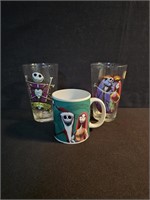 3 NIGHTMARE BEFORE CHRISTMAS CUPS