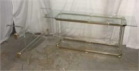 Lucite Glass Top Console Table & Table Base T