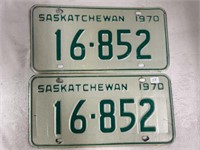1970 Saskatchewan License Plates Set of 2