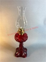 Ruby Red Oil Lamp 19.5"