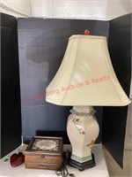 Decorative Table Lamp, Jewelry Box, & Ruby heart