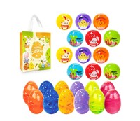 12Pcs Easter Marble Eggs with Spinner Toy (NEW)