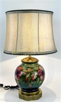 MOORCROFT POTTERY HIBISCUS TABLE LAMP