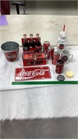 Coca-Cola License decor plate, Coca-Cola crayons,