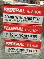 3 boxes of “FEDERAL”  30-30 Winchester ammo