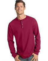 Hanes Men's LG Long-Sleeve Beefy Henley T-Shirt -