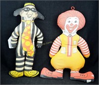 2 Vintage Ronald Mc Donald & Mc Burglar Dolls