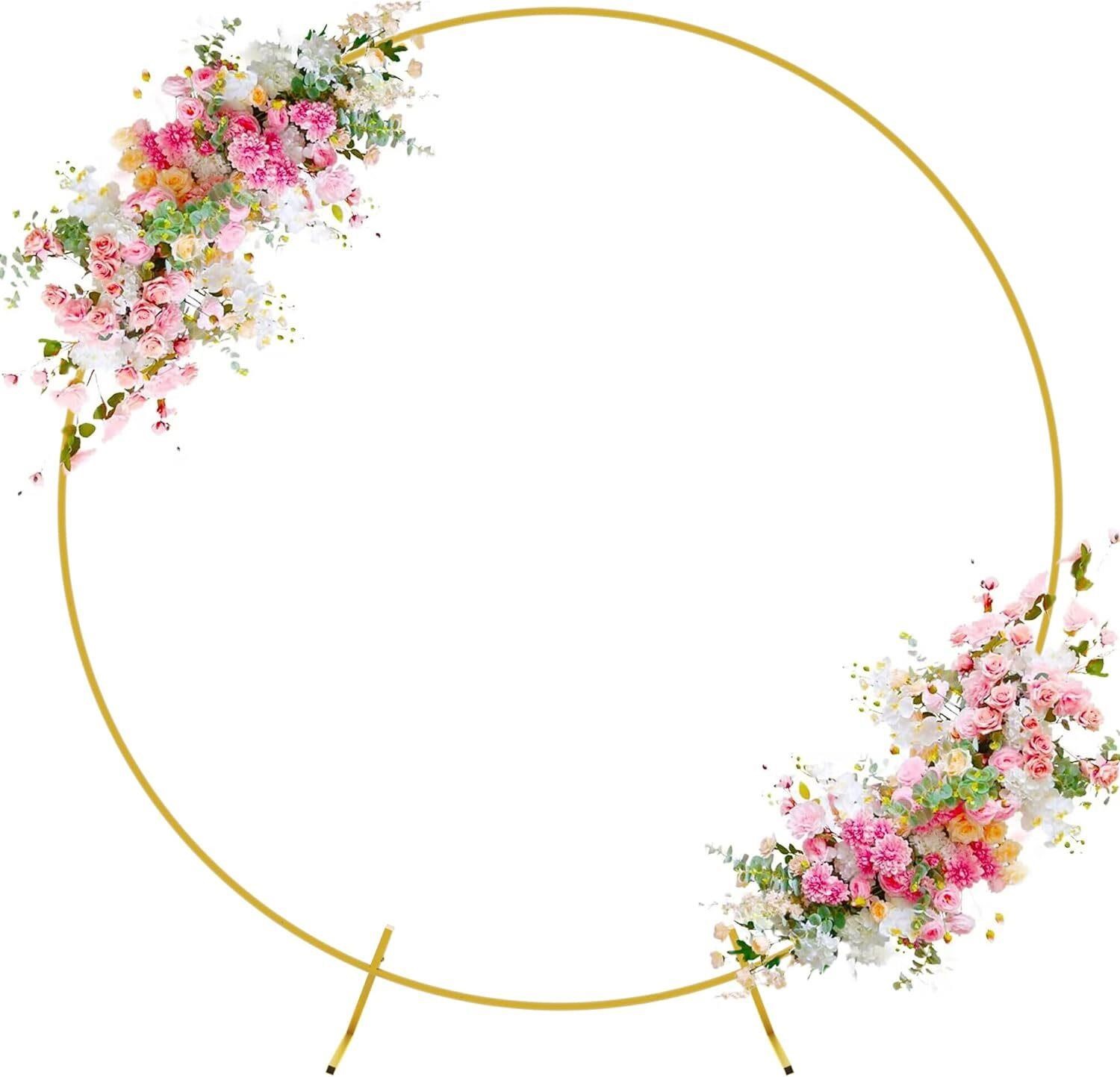 Wokceer Round Arch Backdrop Stand 6.6FT Gold
