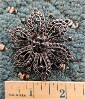 Vintage Rhinestone Brooch Pin