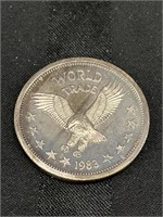 1983 World Trade Fine Silver Unit 1 Troy Ounce