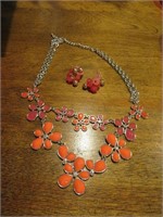 costume jewelry necklace, earrings