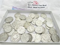 40 Franklin Silver halves, 1949-64 vmm