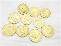 10 George V sovereign gold coins