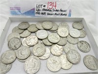 40 Franklin Silver halves 1948-59 vmm