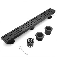 Fibetter 32 Inch Black Linear Shower Drain