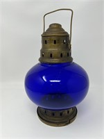 Cobalt Glass Indian Candle Lantern