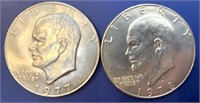 (2) Eisenhower Dollars, 1977, 1978