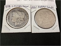 1881 and 1899-O Morgan Dollars