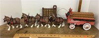 Clydesdales and beer wagon sculpture