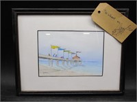"The Warf" Signed Watercolor