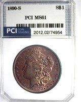 1890-S Morgan PCI MS61 Incredible Color