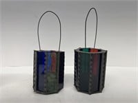 Stain glass candle holders