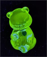 Fenton May Gemstone UV Reactive Green Glow Glass