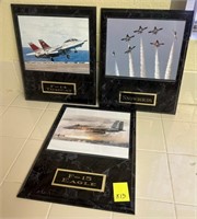 W - LOT OF 3 MILITARY AIRCRAFT PLAQUES (K13)