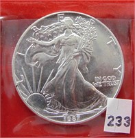 1987 Silver Eagle, BU .999