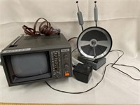 Vintage portable TV with antenna