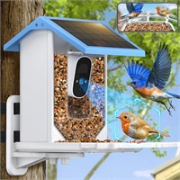 Bird feeder with camera solar powered