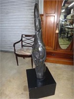 46" Shona Black Iron Serpentine Sculpture