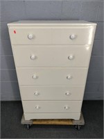 Painted Solid Wood 5 Drawer Chest