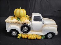 Fall decor truck with pumpkins