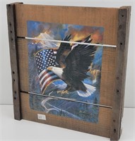 American Flag & Eagle Decor Wooden Plaque