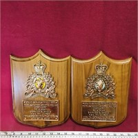 Lot Of 2 RCMP Auxiliary Award Plaques