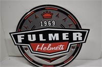 Tin Fulmer Motorcycle Helmet Advertising Sign