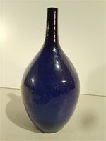 Heavy Cobalt Blue Ceramic Vase
